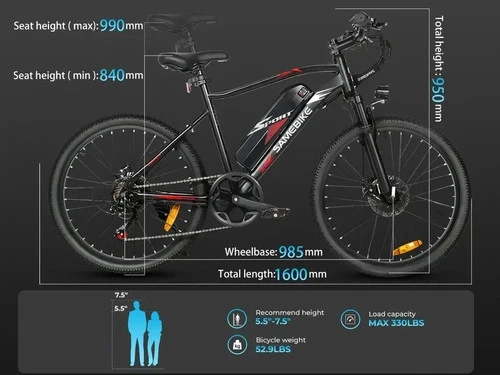 Samebike EBE2 Electric Mountain Bike 36V 13Ah