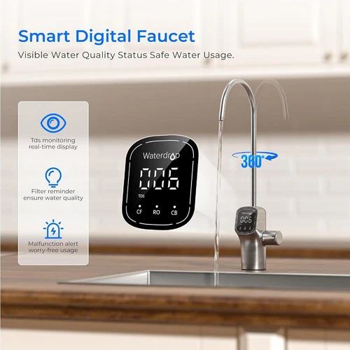 Waterdrop G3P800 Reverse Osmosis System,Tankless, With UV-Certified Refurbished